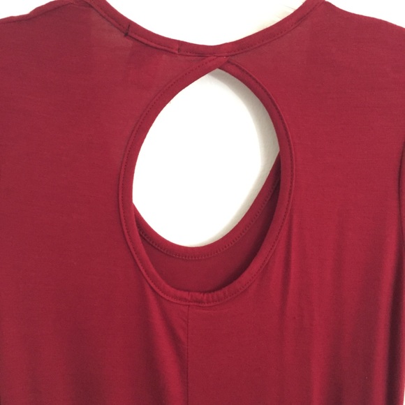 Rue 21 Red open back long dressy top - Picture 3 of 4